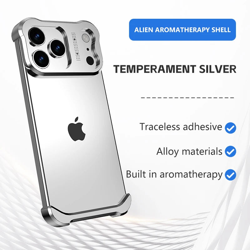 Irregular Titanium Alloy Bumper Borderless Case for iPhone