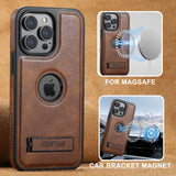 Luxury PU Leather Magnetic Stand Case For iPhone