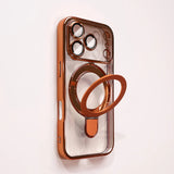 Luxury Plating Magnetic Bracket Phone Case For iPhone