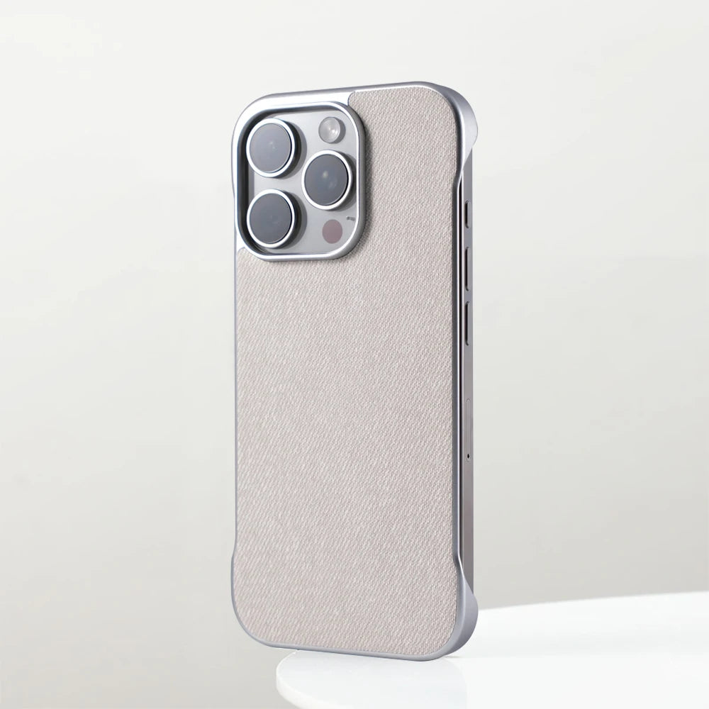 Ultra Thin Frameless Cloth Texture Magnetic Case For iPhone