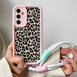 Leopard Wrist Chain Lanyard Case for Samsung