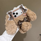 Cute Bowknot Bunny Fur Case For iPhone