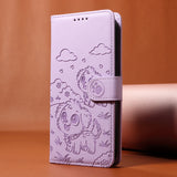 Cute Dog Magnetic Leather Wallet Flip Case for Samsung