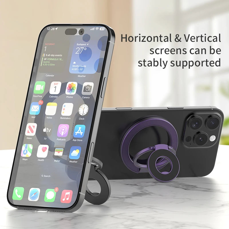 Double Sided Magnetic Ring Holder Folding Stand Bracket For iPhone