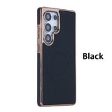 Leather Plating Soft Edge Magnetic Case for Samsung