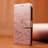 Cute Dog Magnetic Leather Wallet Flip Case for Samsung