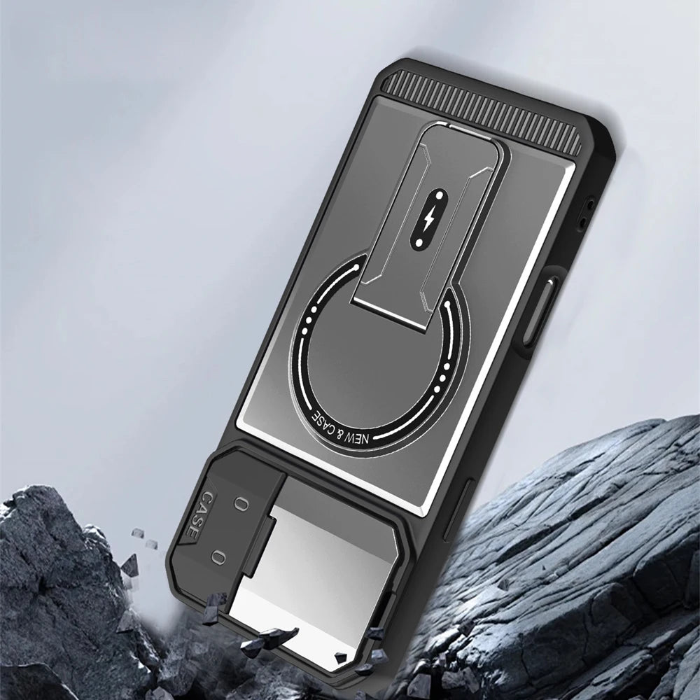 Flip Full Lens Protection Fold Stand Magnetic Case For iPhone