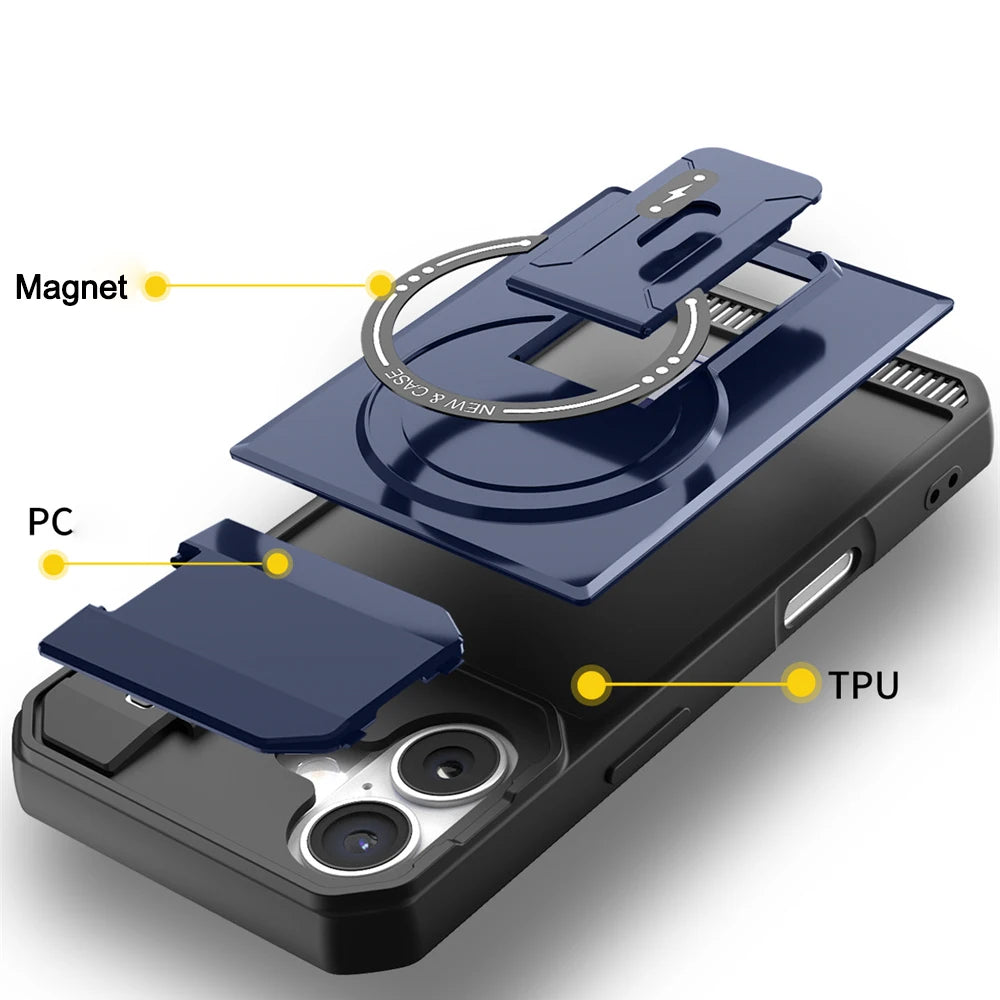 Flip Full Lens Protection Fold Stand Magnetic Case For iPhone