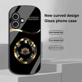 Circle Lotus Shaped Tempered Glass Case For iPhone