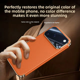 Genuine Leather Plating Smart View Window Case for iPhone