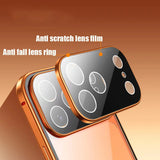 360 ° Full Protection Metal Magnetic Double-Sided Glass Snap Lock Case For iPhone