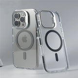 Luxury Camera Lens Holder Transparent Magnetic Case For iPhone