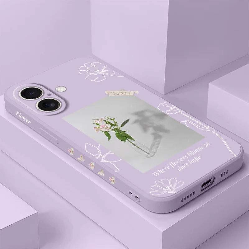 Silicone Aquarius Flower Case For iPhone