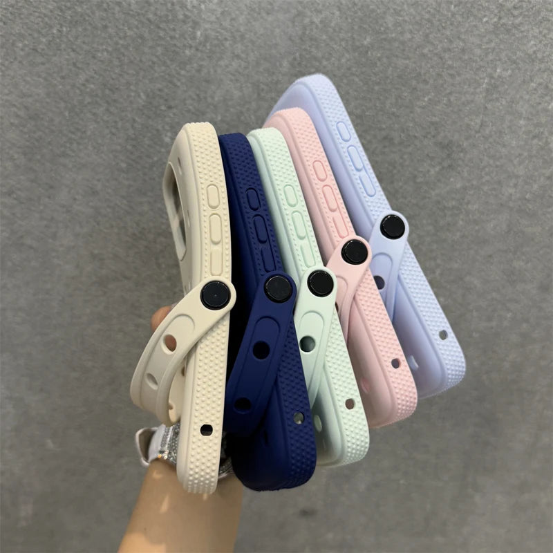 Solid Color Silicone Hole Mesh Cooling Case for iPhone