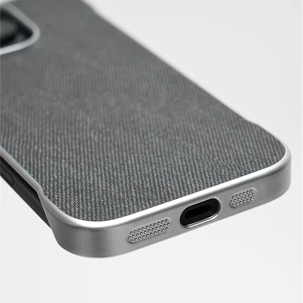 Ultra Thin Frameless Cloth Texture Magnetic Case For iPhone