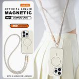 Long Crossbody Strap Magnetic Liquid Silicone Case For iPhone