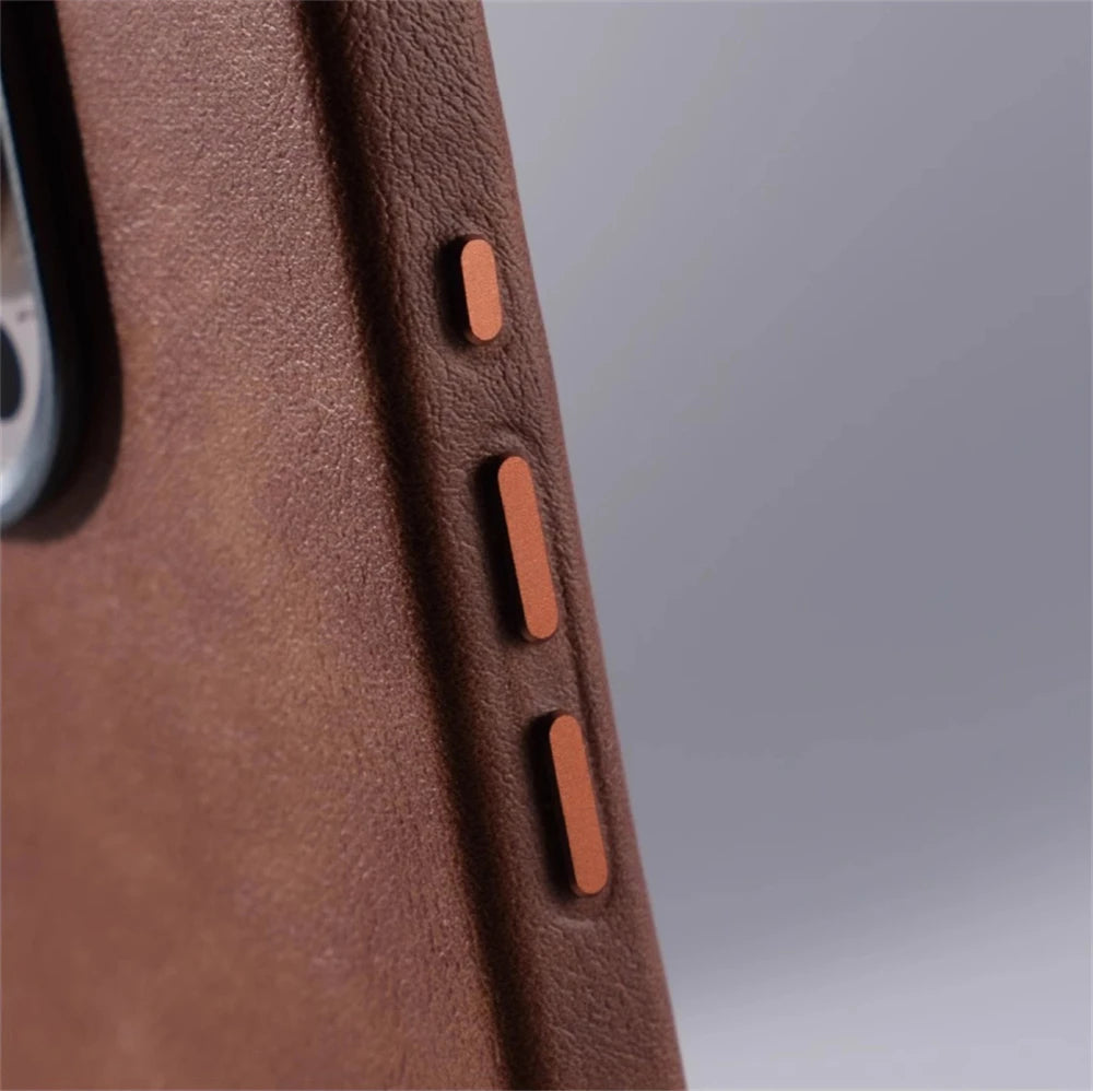 Luxury Business Retro Leather Magnetic Case For iPhone