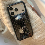 Elegant Red and Black Polka Dot Faux Leather Bow Case For iPhone