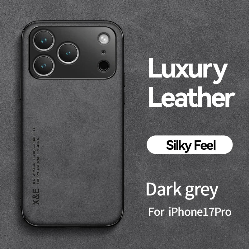 Luxury Leather Skin Feeling Magnetic Case For iPhone