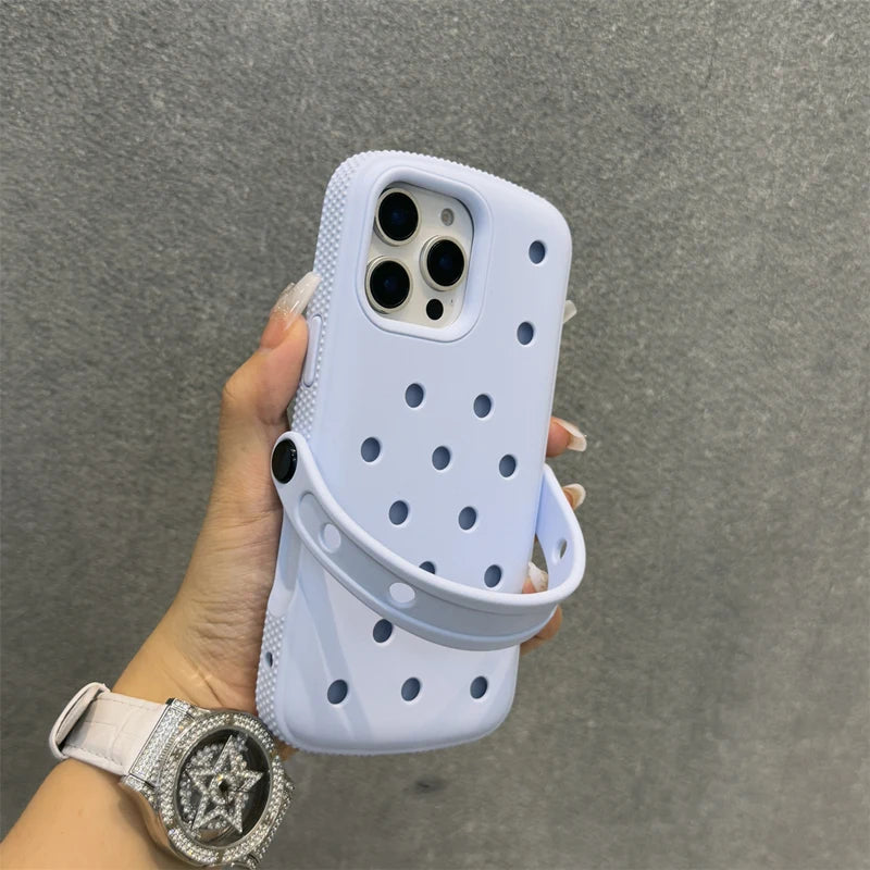 Solid Color Silicone Hole Mesh Cooling Case for iPhone