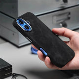 Luxury Shockproof Magnetic Fiber Leather Case For iPhone