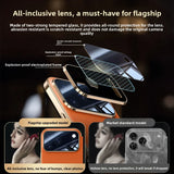 Genuine Leather Plating Smart View Window Case for iPhone