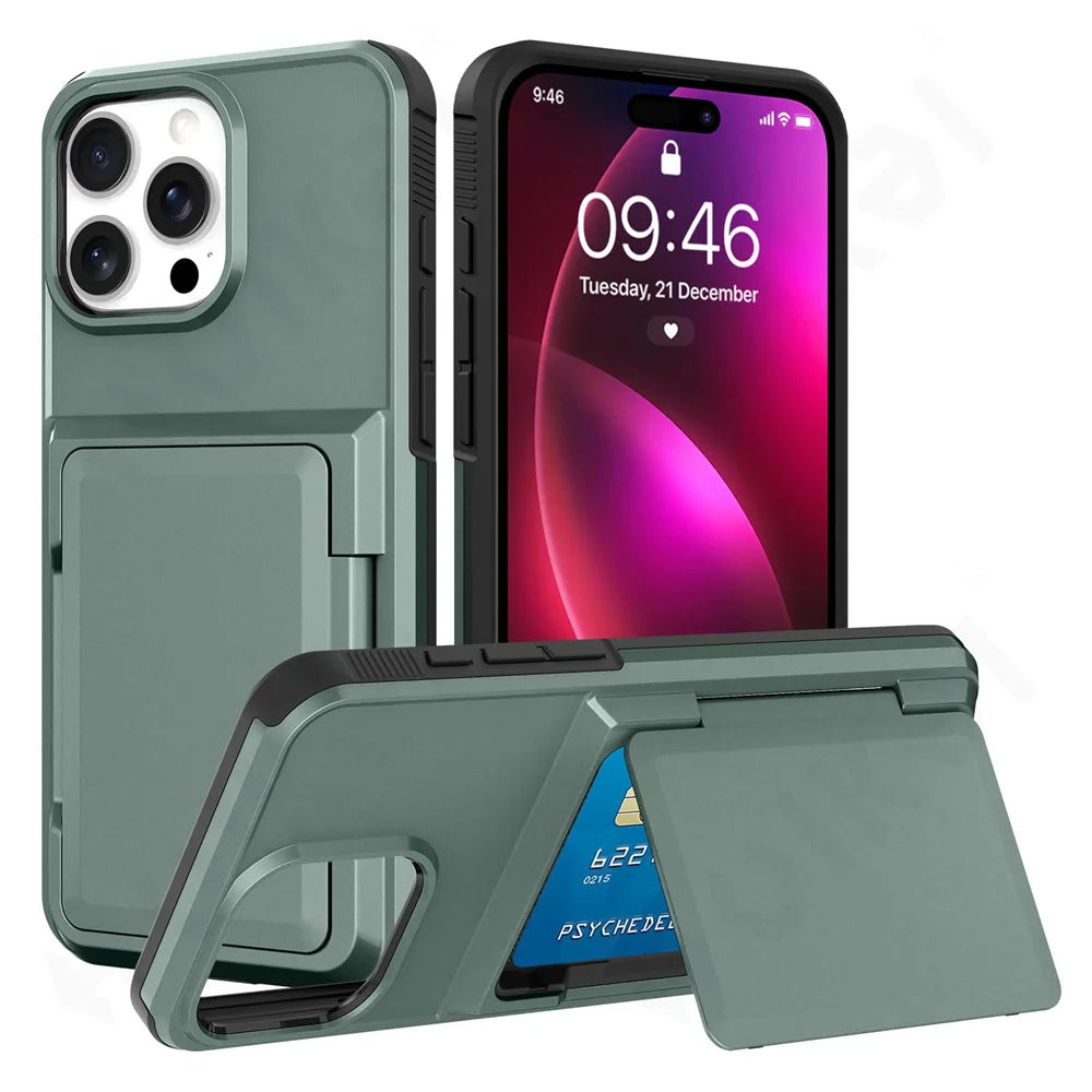 Wallet Credit Card Holder ID Card Slot Case For iPhone