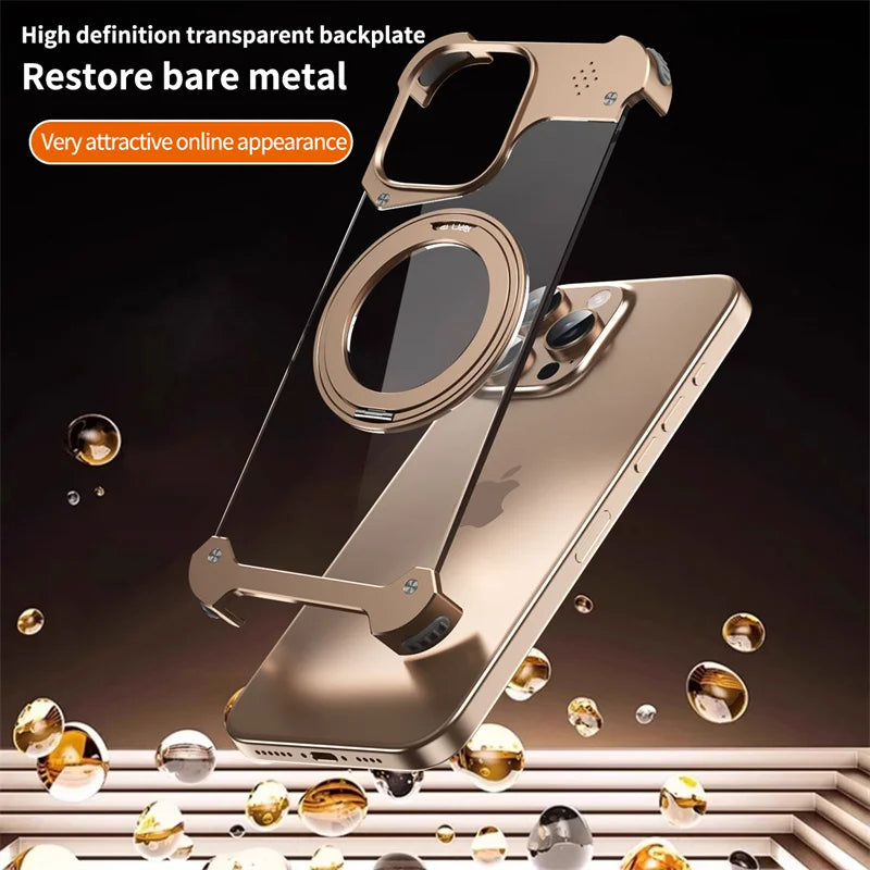 Metal 360 ° Rotating Bracket Magnetic Aromatherapy Case For iPhone