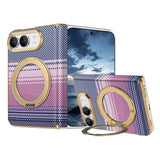 Kevlar Texture Magnetic Stand Fold Case For iPhone Duo