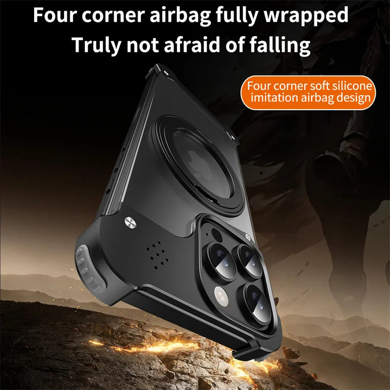 Metal 360 ° Rotating Bracket Magnetic Aromatherapy Case For iPhone