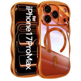 Plating Clear Wave Magnetic Case for iPhone