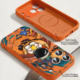 Magnetic Liquid Silicone Cartoon Astronaut Case For iPhone