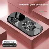 Circle Lotus Shaped Tempered Glass Case For iPhone
