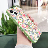 Silicone Season Flowers Case For iPhone