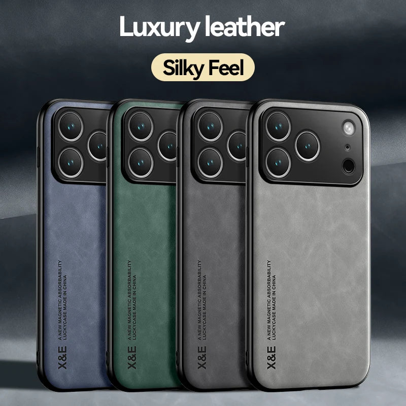 Luxury Leather Skin Feeling Magnetic Case For iPhone