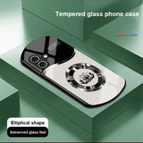 Circle Lotus Shaped Tempered Glass Case For iPhone
