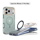 3-in-1 Magnetic Metal Ring Stand Matte Case For iPhone