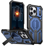 Magnetic Metal Stand Armor Case For iPhone
