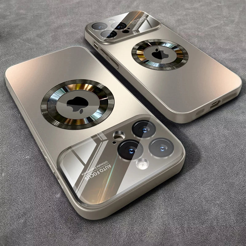 Luxury Glass Magnetic Case For iPhone