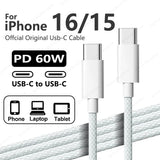 Original 60W PD USB-C to USB C Fast Charging Cable For iPhone