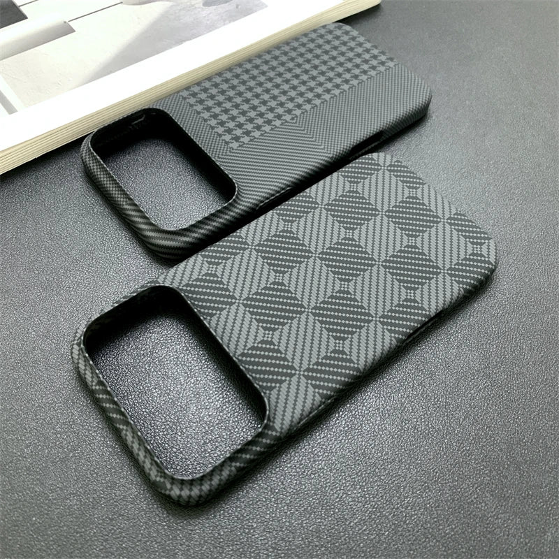 Carbon Fiber Pattern Chessboard Style Case for iPhone