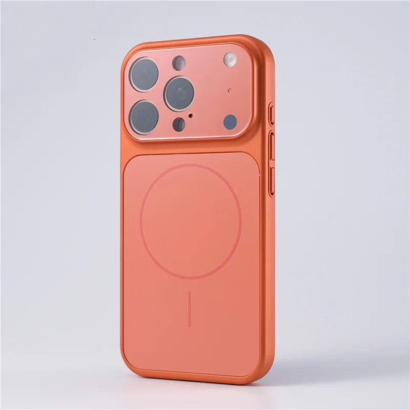 Full Camera Lens Protection Matte Plating Magnetic Case For iPhone