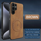 Luxury Leather Magnetic Case For Samsung Galaxy