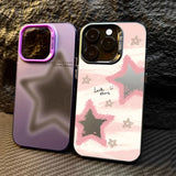 Smudged Star Matte Laser Graphic Case For iPhone