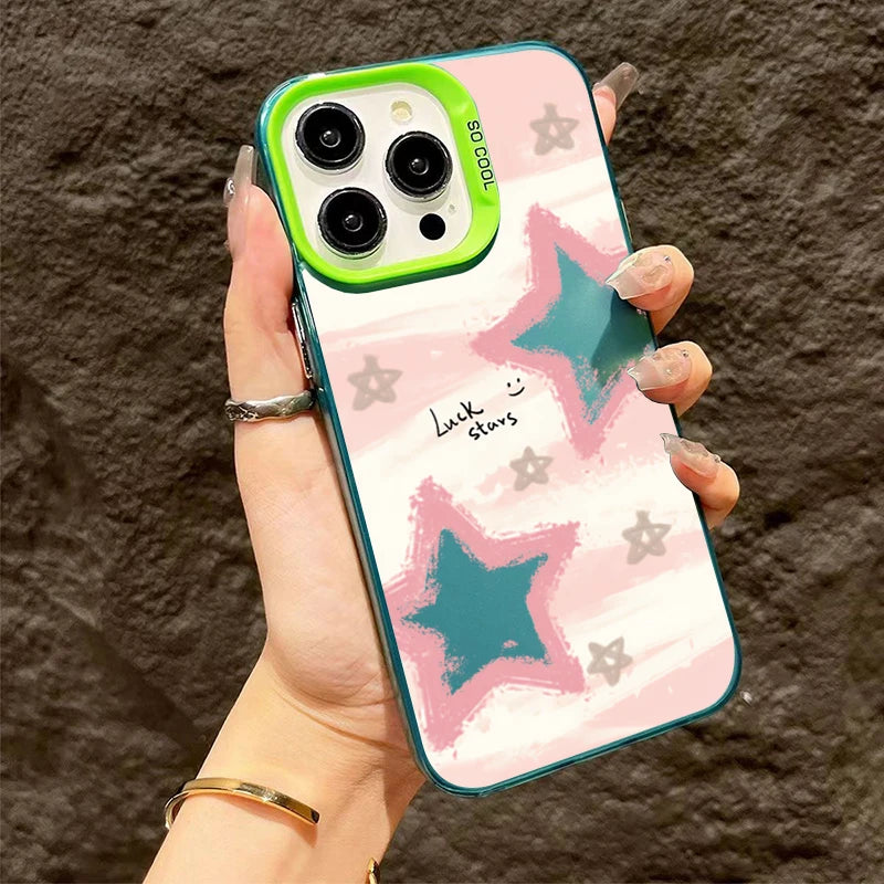 Smudged Star Matte Laser Graphic Case For iPhone