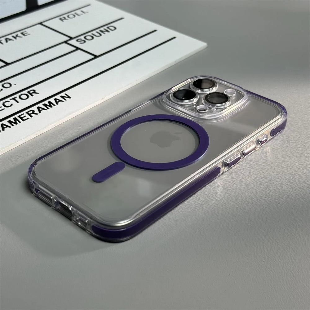 Bumper Shockproof Clear Magnetic Lens Protective Case for iPhone