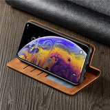 Thin Suede Leather Wallet Case for iPhone