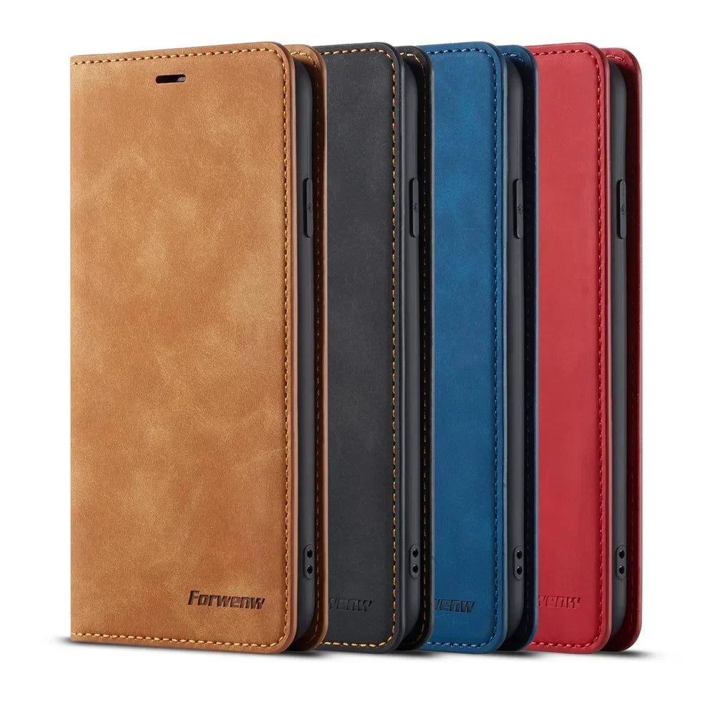 Thin Suede Leather Wallet Case for iPhone