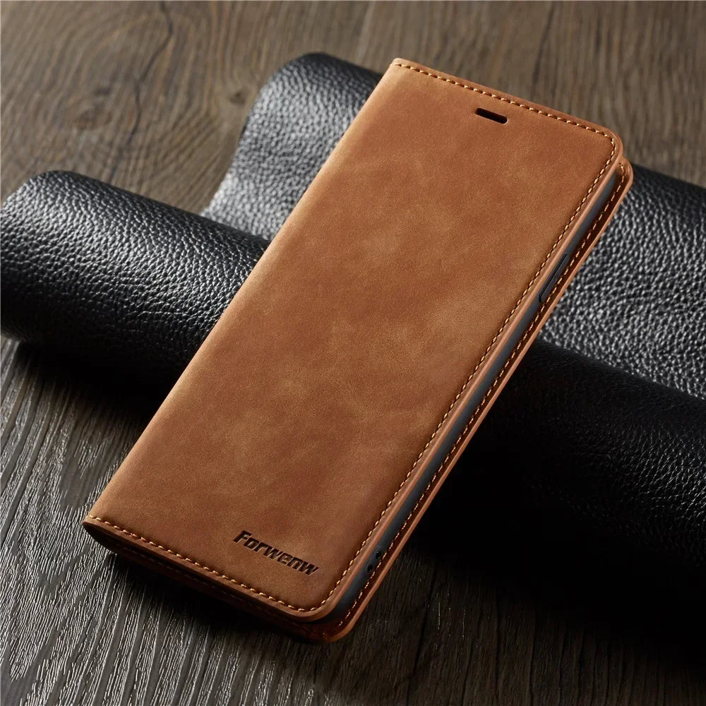 Thin Suede Leather Wallet Case for iPhone