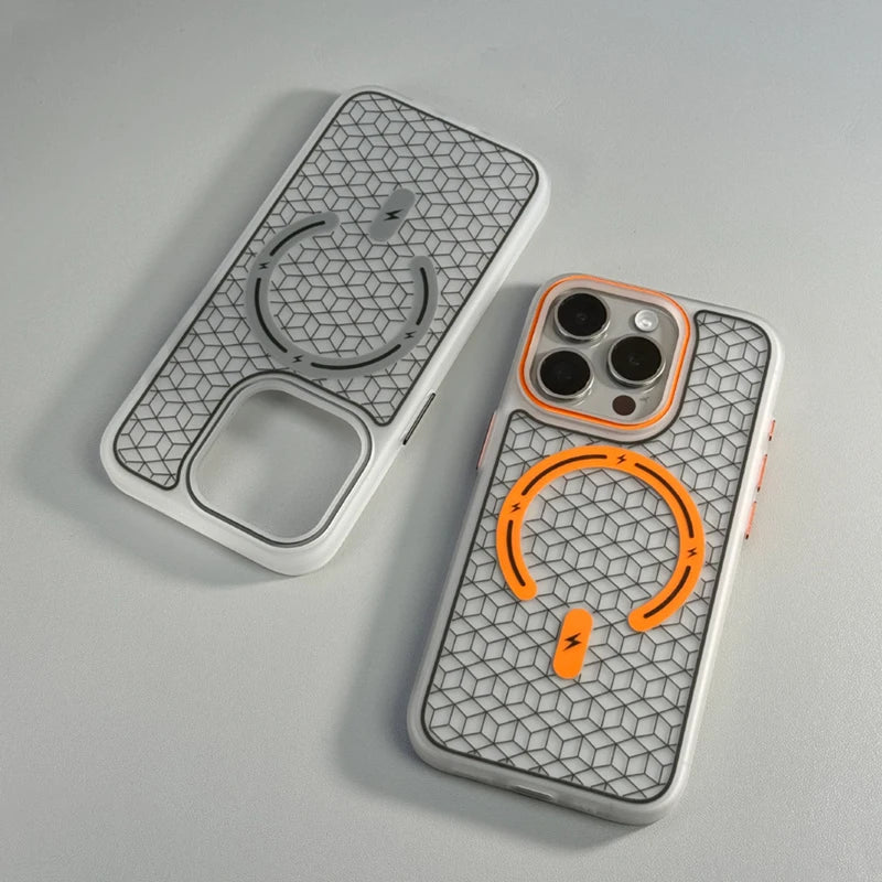 Translucent Geometric Lattices Magnetic Case For iPhone